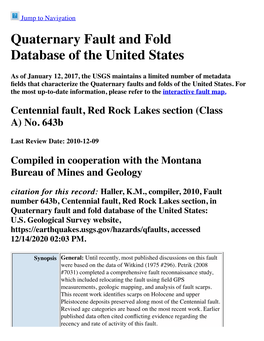 Quaternary Fault and Fold Database of the United States