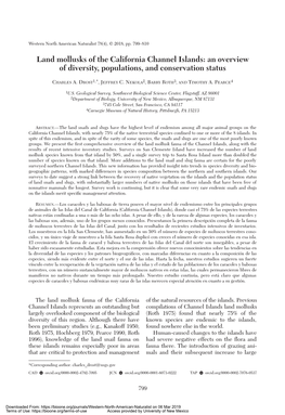 Land Mollusks of the California Channel Islands: an Overview of Diversity, Populations, and Conservation Status