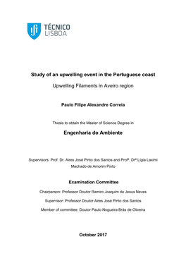 Study of an Upwelling Event in the Portuguese Coast Upwelling