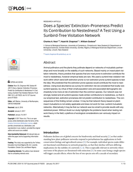 Does a Species' Extinction–Proneness Predict Its Contribution to Nestedness?