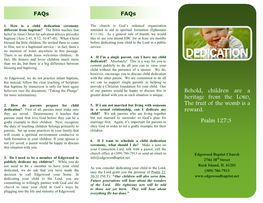 Child Dedication Brochure