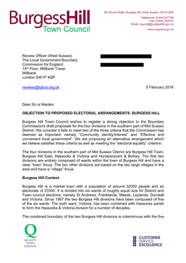 Review Officer (West Sussex) the Local Government Boundary Commission for England 14Th Floor, Millbank Tower Millbank London SW