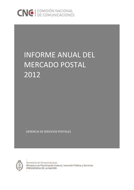 Informe Anual Del Mercado Postal 2012