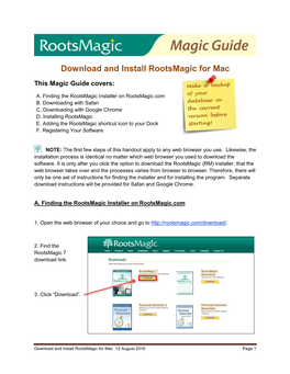 Download and Install Rootsmagic for Mac