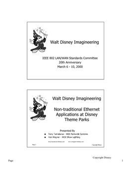 Non-Traditional Ethernet Applications at Disney Theme Parks