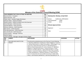 Minutes of the Chairmen's Council Meeting