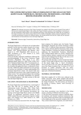 The Lower Cretaceous Tirgan Formation in the Gelian Section (Kopet Dagh, North Iran): Microfacies, Microfossils, and Their Biostratigraphic Significance