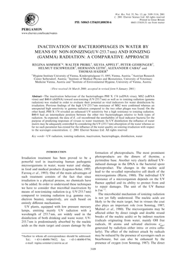 And Ionizing (Gamma) Radiation: a Comparative Approach