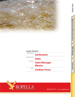 Surfactants Sales Sales Manager Mexico Corbion Purac