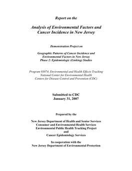 Analysis of Environmental Factors and Cancer Incidence in New Jersey