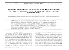 Benthic Amphipod Community in the Northern Bering Sea: Analysis of Potential Structuring Mechanisms