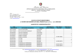 POSTI DISPONIBILI SUPPLENZE ATA 2020 Istituzioni Scolastiche-Signed