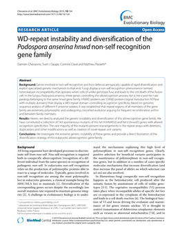 WD-Repeat Instability and Diversification of the Podospora