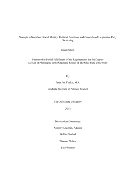 Social Identity, Political Ambition, and Group-Based Legislative Party Switching