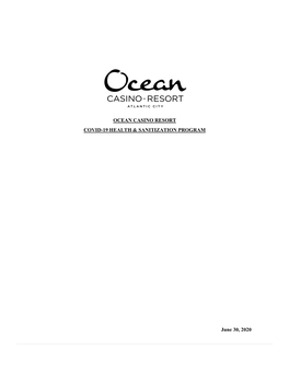 Ocean Casino Resort Covid-19 Health & Sanitization