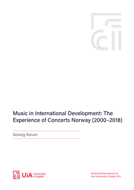 Music in International Development: the Experience of Concerts Norway (2000–2018)