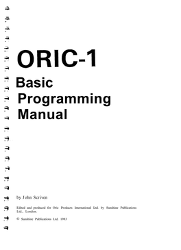 Oric-1 Manual