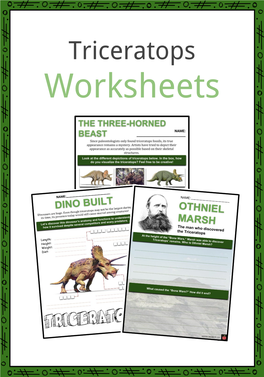 Worksheets Table of Contents