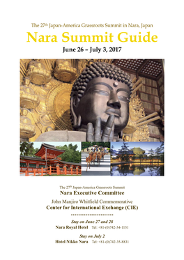 Nara Summit Guide June 26 – July 3, 2017
