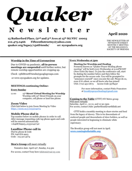 Newsletter 2020 April