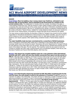 ACI World Airport Development News: Issue 03 – 2012