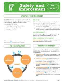 Safety and Enforcement Miniguide / Page 1 Enforcement Program Examples