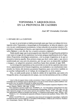 Toponimia Y Arqueología En La Provincia De Cáceres 31