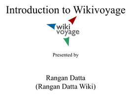 Introduction to Wikivoyage