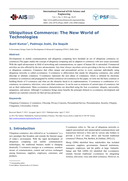 Ubiquitous Commerce: the New World of Technologies