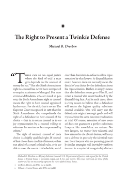 The Right to Present a Twinkie Defense