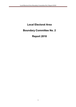 Local Electoral Area Boundary Committee No.2 Report 2018