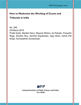 How to Modernise the Working of Courts and Tribunals in India