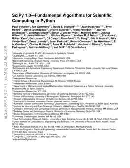 Scipy 1.0—Fundamental Algorithms for Scientific Computing in Python