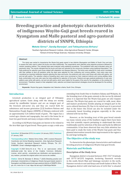 Breeding Practice and Phenotypic Characteristics of Indigenous Woyito