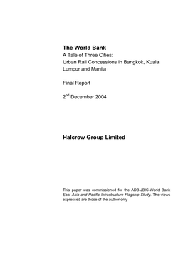 The World Bank Halcrow Group Limited