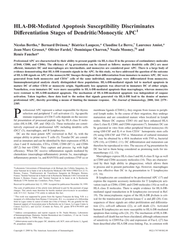 Dendritic/Monocytic APC Discriminates Differentiation Stages