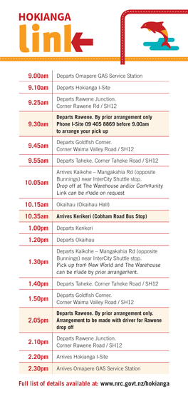 046.090 Hokianga Link Timetable DL V2.Indd