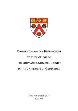 Commemoration of Benefactors