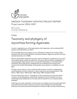 Taxonomy and Phylogeny of Mycorrhiza-Forming Agaricales