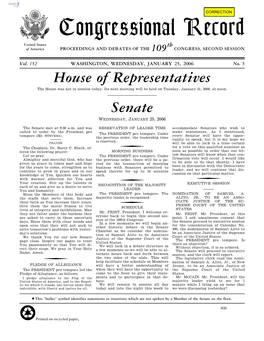 Congressional Record United States Th of America PROCEEDINGS and DEBATES of the 109 CONGRESS, SECOND SESSION