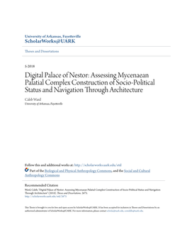 Digital Palace of Nestor: Assessing Mycenaean Palatial Complex