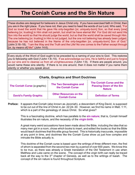 The Coniah Curse and the Sin Nature