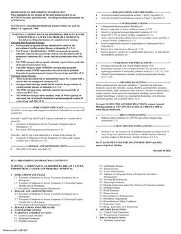 ACTIVELLA (Estradiol/Norethindrone Acetate) Label