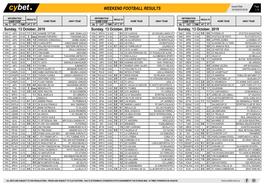 Weekend Football Results Weekend Football