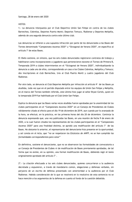 Sentencia Denuncia U. San Felipe Contra Seis Clubes.Pdf