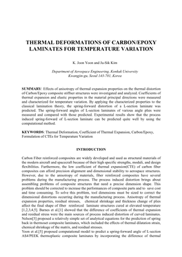 Thermal Deformations of Carbon/Epoxy Laminates for Temperature Variation