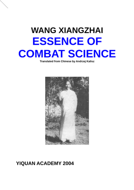 ESSENCE of COMBAT SCIENCE Translated from Chinese by Andrzej Kalisz