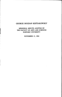 George Bogdan Kistiakowsky