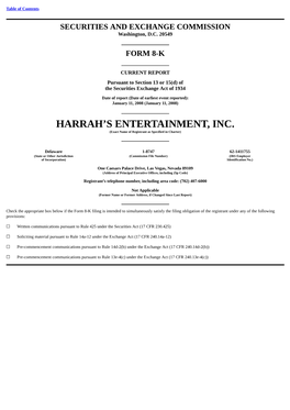 Harrah's Entertainment, Inc