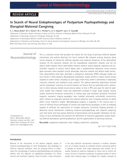 In Search of Neural Endophenotypes of Postpartum Psychopathology and Disrupted Maternal Caregiving E